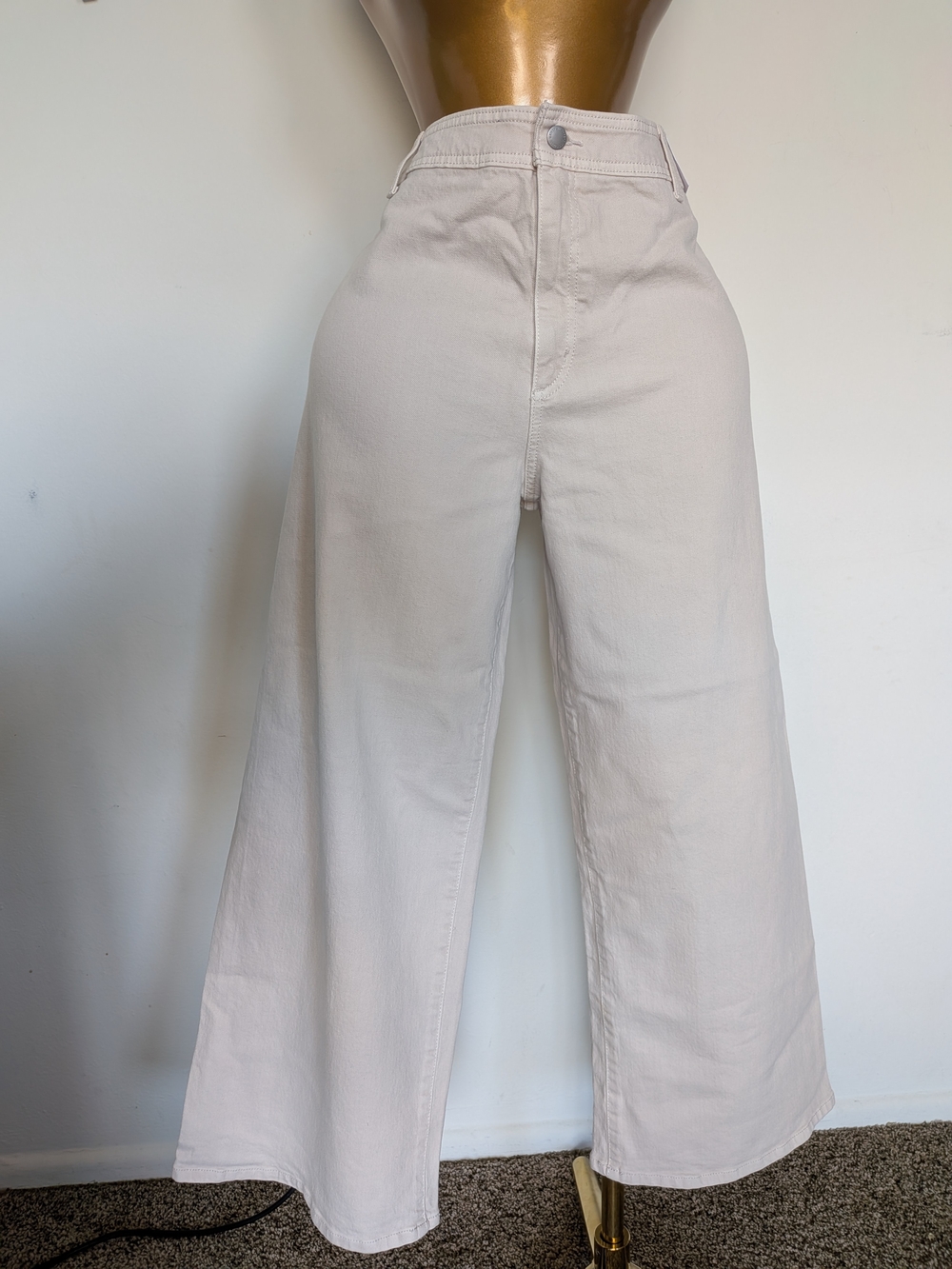 Universal Thread Light Beige Sailor Wide Leg Cotton Jeans-Size 16